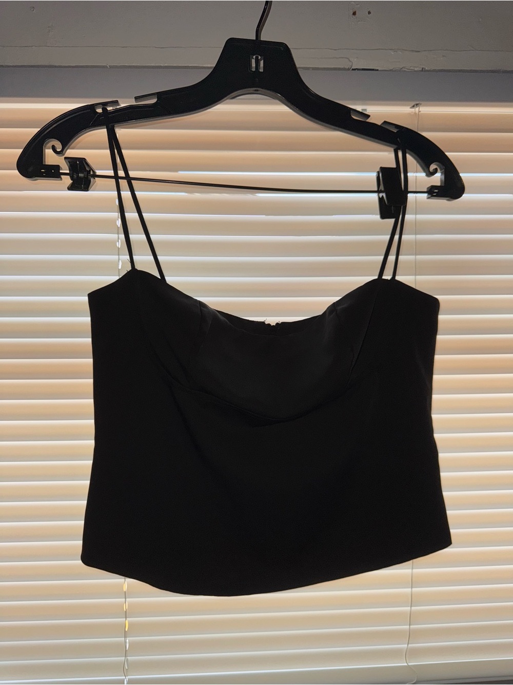 Black Cowl Neck Spaghetti Strap Crop Top